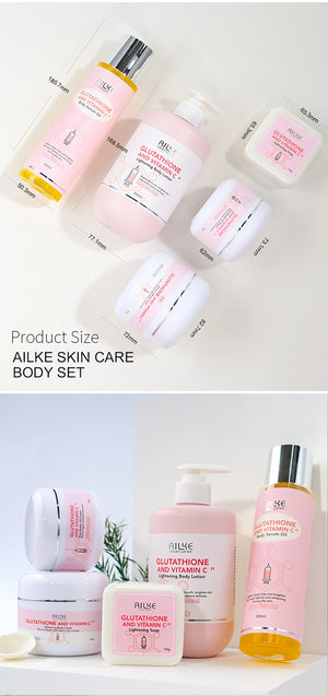 Hot Trend Vault AILKE whitening skin care set for women, includes brightening and hydrating products with organic vitamin C.