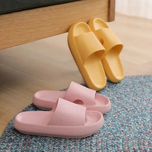 Women Thick Platform Cloud Slippers Summer Beach Eva Soft Sole Slide Sandals Leisure Men Ladies Indoor Bathroom Anti-slip Shoes