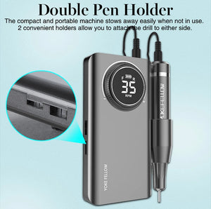 Nail Drill Machine 35000 RPM Rechargeable Nail Gel Polisher for Manicure Machine Electric Nail Drill With Full LCD Display