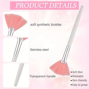 3/6/12pcs Practical Facial Brushes Fan Shape Brush Flat Head Face Mask Applicator Soft Portable Mask Brushes Cosmetic Tools