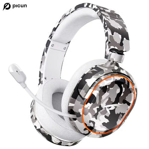 Picun G2 2.4GHz Bluetooth Wireless Gaming Headset For PC PS4 PS5 Phone Switch 5ms Low Latency 7.1 Surround Wired Headset ENC Mic