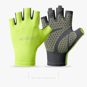 Professional Gym Fitness Breathable Anti-Slip Women Men Half Finger Summer Fishing Cycling Fingerless Gloves Female Bicycle Bike