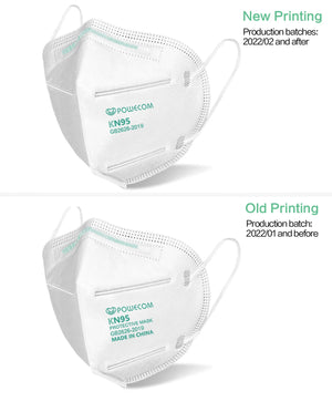 Hot Trend Vault POWECOM KN95 face masks pack showing ten non-disposable masks with CE GB2626 certification for adult protection.