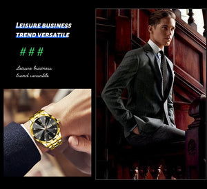 Hot Trend Vault Va Va Voom men's luxury diamond watch with 41mm case, night glow dial, double calendar, quartz movement, accessories.