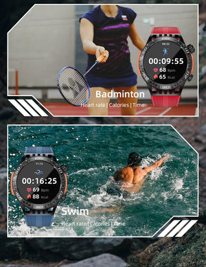 LOKMAT ZEUS 6 PRO Smart Watches Bluetooth Calls Flashlight Waterproof Smartwatches 1.46'' Screen Compass Sport Fitness Tracker