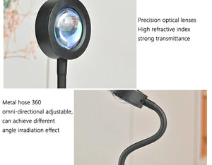 LED Sunset Lamp Nightlights USB Projector Birthday Party Decoration Mood Lights For Bedroom Living Room Wall Photography
