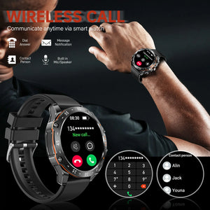 LaNikar New Smart Watches for Men with Earbuds Inside with 100+ Sport Modes and Sport Records Waterproof with iPhone and Android