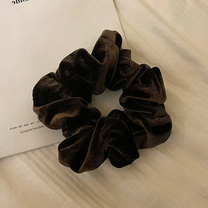 Large velvet hair scrunchie from Hot Trend Vault with luxurious cashmere feel, ideal for women and girls, elastic and stylish.