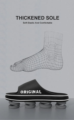 Hot Trend Vault women's letter slippers with anti-slip thick soles, beach slides, indoor casual sandals, comfortable and stylish.