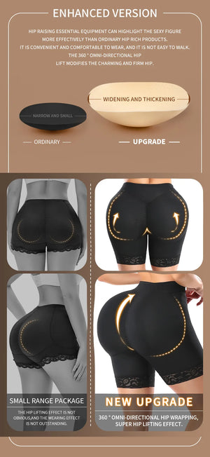 Hot Trend Vault Ilfioreemio padded lace butt lifter shapewear for women, showing front view with shaping and lace details.