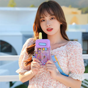 Portable Sport Plastic Drinking Kettle Cute Water Bottle For Girls 300ml Phone Model Straw Tumbler Kid Travel Cartoon Kawaii Cup