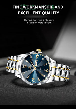 Hot Trend Vault Va Va Voom men's diamond luxury watch, 41mm night glow dial, double calendar, quartz movement, stylish accessories