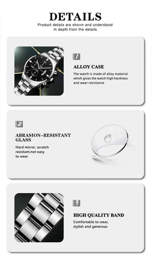 Men's Deyros Calendar Quartz Watch by Hot Trend Vault with luxury alloy band and round case, featuring a bracelet clasp.