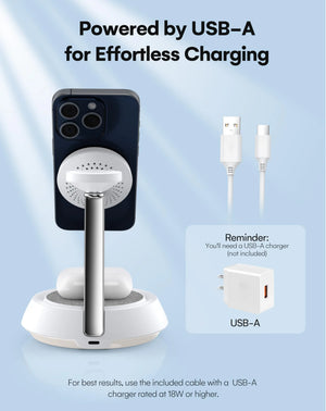 Hot Trend Vault ZeeHoo 3-in-1 wireless charging station with night light, fast 15W charging for iPhone, Apple Watch, and AirPods.