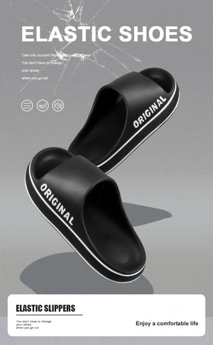 Hot Trend Vault women letter slippers with thick soles, anti-slip beach slides, indoor casual sandals, featuring colorful letter design.