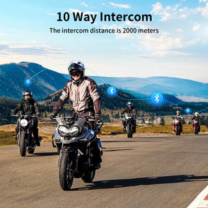 2 pcs Fodsports FX7 Mesh Motorcycle Intercom Bluetooth Helmet Headset BT5.4