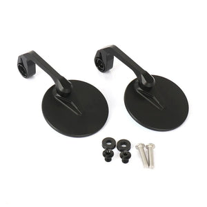 Yamaha MT 09 bar end mirrors with blue lenses by Running Panther, designed for MT 09 motorcycle riders, featuring sleek black mounts.