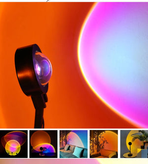Sunset Lamp LED Rainbow Neon Night Light Projector Photography Home Decor Birthday Party Mood Light For Bedroom Living Room Gift