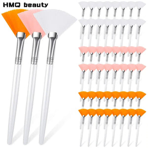3/6/12pcs Practical Facial Brushes Fan Shape Brush Flat Head Face Mask Applicator Soft Portable Mask Brushes Cosmetic Tools