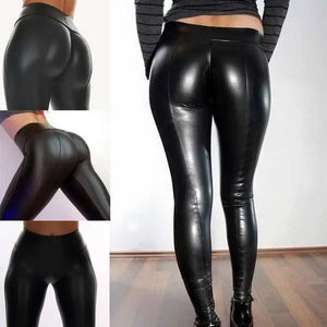 Sexy PU Leather Leggings Women Casual Pants Dance Leggings High Waist Yoga Pants Hips Push Up Gym Leggings Female Sports Pants