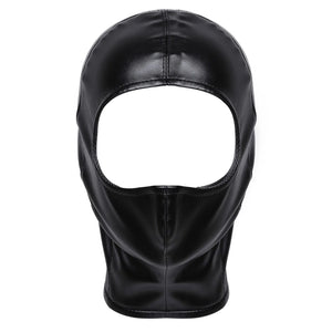 PU Leather Open Face Mask Hood BDSM Head Harness Mask Cosplay Party SM Bondage Headgear Slave Cosplay Couple Flirting Sex Toys
