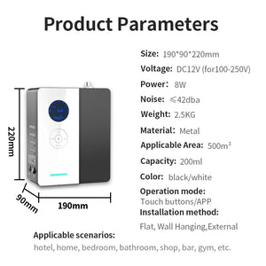 Hot Trend Vault LuxPerfume essential oil diffuser for hotels, portable device with 300m3 capacity, emitting aromatic vapor.