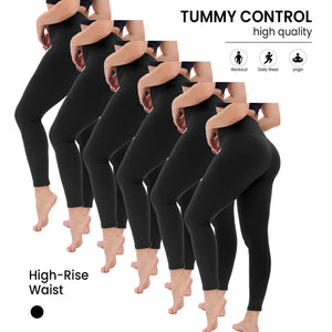 6-Pack Women'S Leggings, Ultra Soft And Stretchy-Length Yoga Pants For Hiking, Running, And Fashionable Activewear -Workout Legg