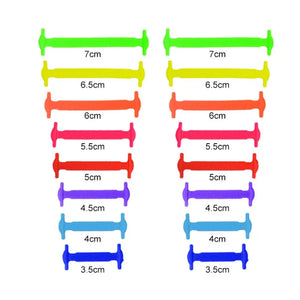 Hot Trend Vault silicone shoelaces lazy lacing kit for sneakers, 16-piece easy no-tie shoe laces shown in a set.