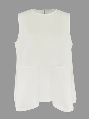 White Sleeveless Tops for Women Pockets Vest Tops 2025 New Fashion Round-Neck A-Line Loose Casual Summer T-shirts