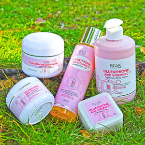 AILKE Whitening Skin Care Set With Glutathione Vitamin C For Unisex Radiant Glow And Dark Spot Reduction