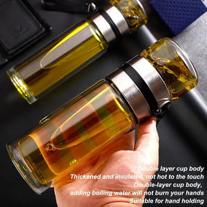 Hot Trend Vault tea water bottle with glass infuser for adults, reusable water bottle for brewing tea on the go.