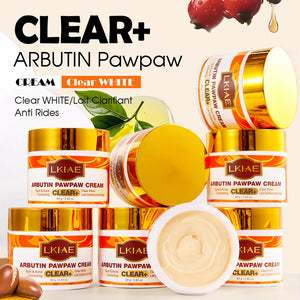 Hot Trend Vault Arbutin whitening cream with vitamin C, papaya, and carrot for dark spot removal and radiant moisturizing.