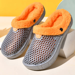 Couple Style Men's and Women's Cotton Slippers Winter Warm Plus Velvet Thickened Clogs Mule Shoes