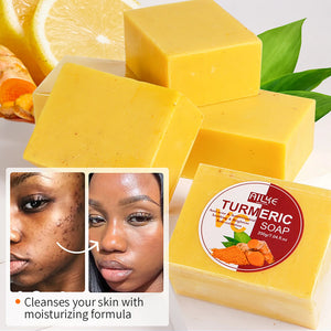 Unisex AILKE Turmeric Skin Care for acne and pore refining, featuring bright yellow turmeric cream in a jar.