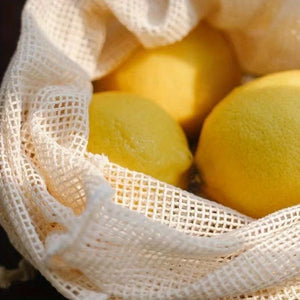 Hot Trend Vault cotton mesh reusable produce bags, eco-friendly and chemical-free for eco-conscious shoppers, shown in the image.