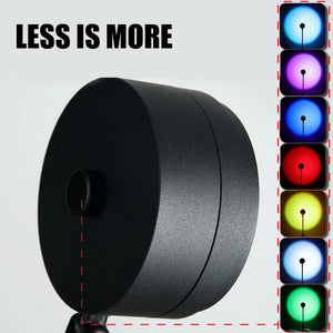 Hot Trend Vault USB sunset lamp with LED rainbow neon night light projector for bedroom decor, showing vibrant rainbow light projection