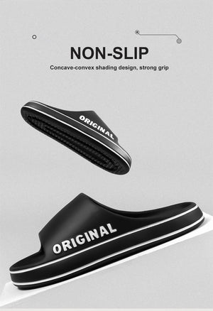 Hot Trend Vault women's letter slippers with anti-slip thick soles, beach slides, indoor casual sandals, in a relaxed setting