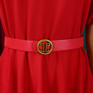 Elegant Dresses for Women 2026 New O Neck Short Sleeve Belt Waisted Pleated Mid Calf Fashion Ladies Birthday Party Dinner Dress