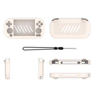 Silicone Case Protective Cover HD Tempered Glass Screen Protector for ANBERNIC RG40XX H Soft Skin Cover Case with Lanyard