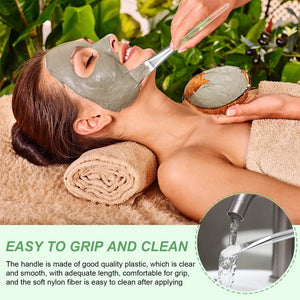 Hot Trend Vault facial mask brush set with 16 soft bristle skincare tools for all skin types, ideal for applying face masks smoothly.