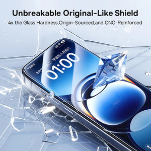Baseus 16 Pro Max anti-peep tempered glass screen protector with privacy filter, designed for secure phone screen protection.