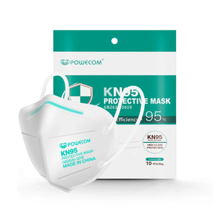 Hot Trend Vault POWECOM KN95 face masks 10-pack for adults, CE GB2626 certified, premium non-disposable protective masks.