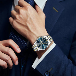 Hot Trend Vault Va Va Voom men's diamond luxury watch with 41mm case, night glow dial, double calendar, quartz movement, accessories