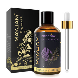Hot Trend Vault Mayjam 100ml fragrance oil bottle with dropper, featuring Sea Breeze, Coconut, Vanilla, Coffee, and Bubble Gum scents.