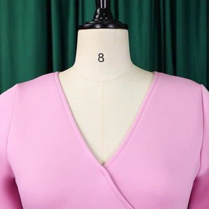 Elegant Dresses for Women V Neck Flare Sleeve High Waisted Pleated A Line Mid Calf Luxury Birthday Party Dinner Vestidos Mujer