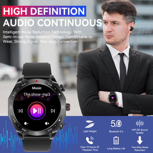 LaNikar New Smart Watches for Men with Earbuds Inside with 100+ Sport Modes and Sport Records Waterproof with iPhone and Android