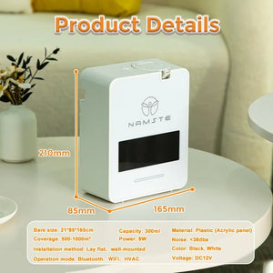 Namste LuxPerfume Aroma Diffuser by Hot Trend Vault with Bluetooth, built-in fan, 300ml capacity, for home air freshening and HVAC.