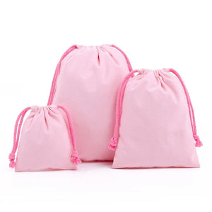 Reusable cotton produce bags with drawstrings from Hot Trend Vault, ideal for storing fruits and vegetables eco-friendly kitchen storage