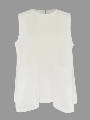 White Sleeveless Tops for Women Pockets Vest Tops 2025 New Fashion Round-Neck A-Line Loose Casual Summer T-shirts