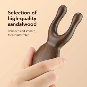 Hot Trend Vault Wooden Gua Sha facial tool made of sandalwood, designed for face and neck massage to promote blood circulation.